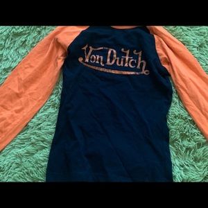 !VON DUTCH ORANGE AND BLACK TEE!